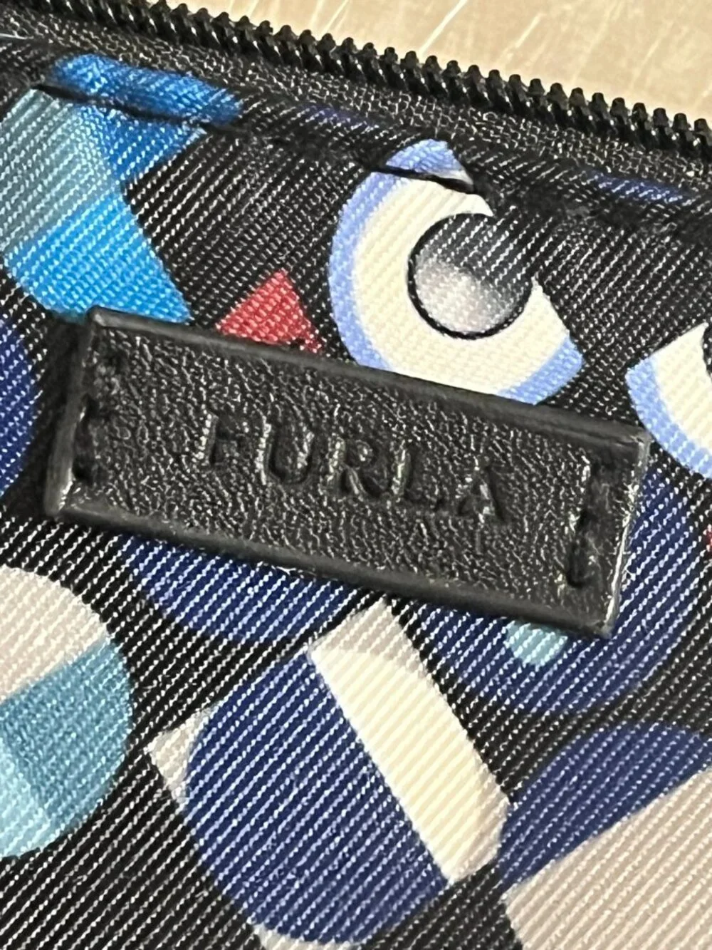 FURLA Blue Geometric Owl Travel Pouch by Eva Air